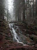 Waterfall in the forest in Skuleskogen National Park in the east of Sweden