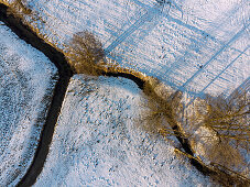 Schwillach near Oberschwillach, river course, aerial view