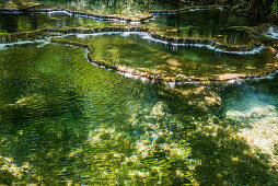 Sinterterrassen, Cascade des Tufs, Arbois, Departement Jura, Bourgogne-Franche-Comté, Jura, Frankreich