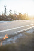 Road biking, woman riding a racing bike on the road