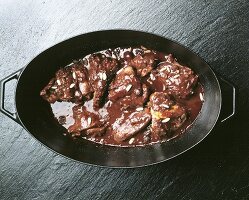 Lepre in dolce e forte (hare in chocolate sauce, Italy)