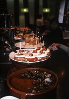 Tapas on the counter of a Basque bar