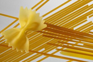 Farfalle, spaghetti, macaroni and penne