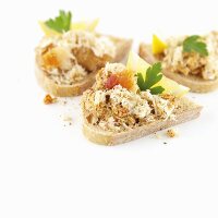 Dressed Crab (Krebsfleisch, England) auf Brot