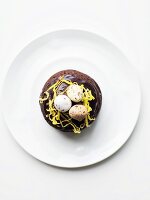 Whoopie Pie with candy eggs for easter