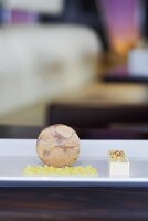 Duck foie gras with smoked almond-panna cotta