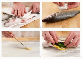 Steps for making sea bass
