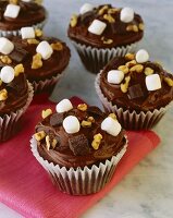 Chocolate Marshmallow Walnut Cupcakes