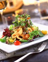 Mixed Green Salad with Calamari