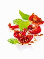 Dried tomatoes and fresh basil