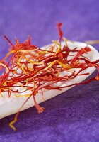 Saffron threads on spoon