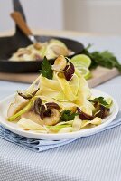Tagliatelle with carp and lime curry