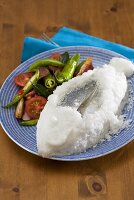 Orada a la sal (fish with a salt crust) with a Catalan salad