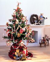 Weihnachtsbaum mit Teddys und Zucker stangen