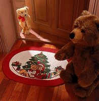 Fußmatte mit weihnachtlichem Motiv, Teddybären