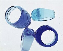 Blaue Glasringe (4) 