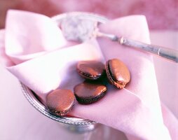 Filled chocolate macaroons - Christmas cookies