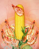 Kesselshrimps mit Maiskolben 