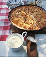 Apple tart and creme fraiche from Normandy, France