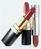 Lippenstift, Lippenstifte, braun, rot, Freisteller