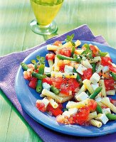 Tortiglioni mit Bohnen und Feta, Pasta