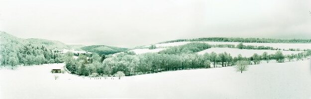 Winterliche Landschaft, Panorama, auf Gut Hohenhaus, Thüringen