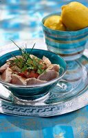 Tuna salad in bowl for picnic