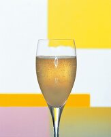 Close-up of sparkling wine in champagne glass