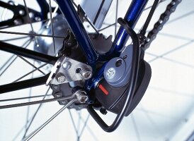 Close-up sachs hub with seven gears on touring bike