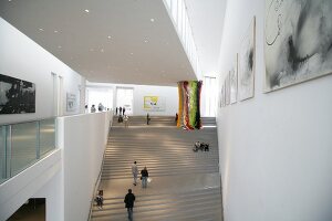 People in Pinakothek der Moderne Museum in Munich, Germany