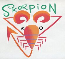 Sternzeichen Skorpion - abstrakte Zeichnung des Tieres, Orange