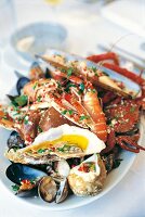 Seafood, Meerestiere: Austern, Mu- scheln, Krebse....