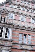 Facade of Munchausen castle in baroque style, low angle view