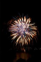 Fireworks at night during Lake Festival in Konstanz, Germany