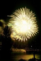 Fireworks at night during Lake Festival in Konstanz, Germany