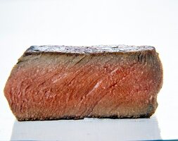 Close-up of cooked pink steak