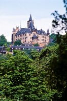Castle of Wernigerode surrounded by greenery, Wernigerode, Germany