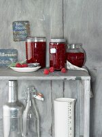 Raspberry and strawberry jam with lavender