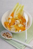 Chicory and orange salad in bowl