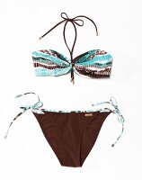 Freisteller: Bandeau-Bikini, brauntürkis