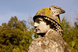 Close-up of sculpture in Morcote, Ticino, Switzerland