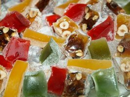 Close-up of multi-coloured candy