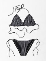 Pünktchen-Bikini mit Rüschen 