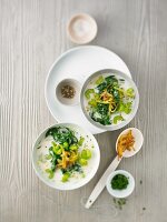 Celery and spinach soup (seen from above)