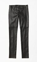 Black leather pants on white background