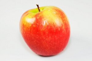 Close-up of apple on white background