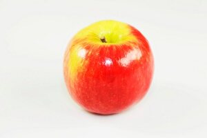 Close-up of apple on white background