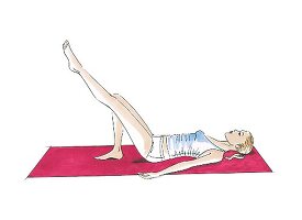 Fitnesstraining für den Bauch: Start in Rückenlage, Step 1, Illustration
