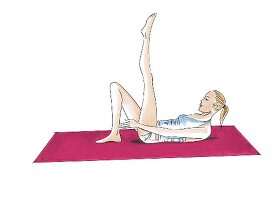 Fitnesstraining für den Bauch: Curl-Up, Step 2, Illustration
