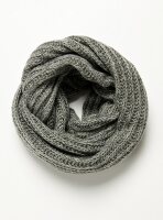 Gray scarf of synthetic fibbers on white background